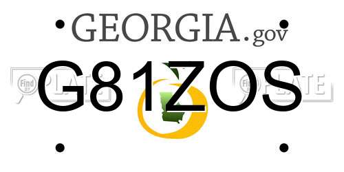 G81ZOS Georgia License Plate