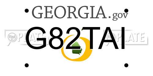 G82TAI Georgia License Plate