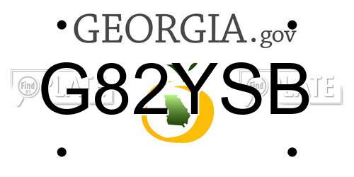 G82YSB Georgia License Plate