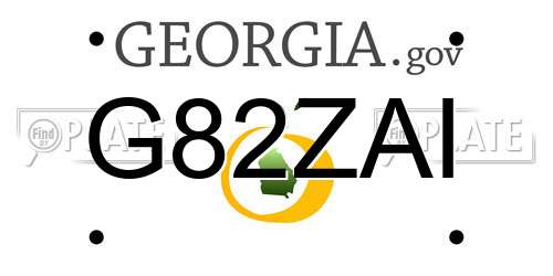 G82ZAI Georgia License Plate