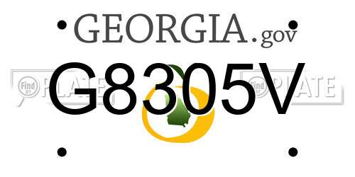 G8305V Georgia License Plate