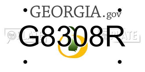 G8308R Georgia License Plate