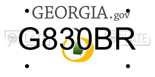 G830BR Georgia License Plate
