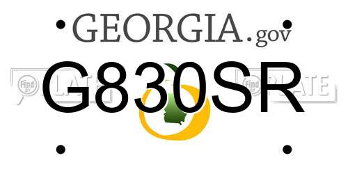 G830SR Georgia License Plate