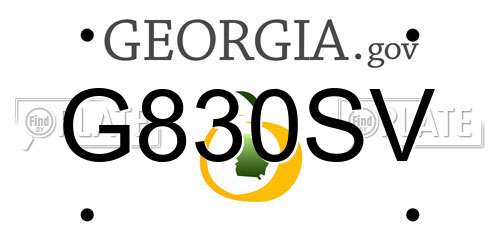 G830SV Georgia License Plate