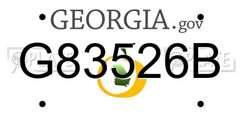 G83526B Georgia License Plate