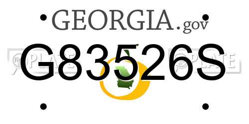 G83526S Georgia License Plate