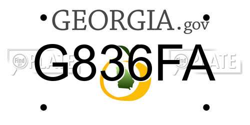 G836FA Georgia License Plate
