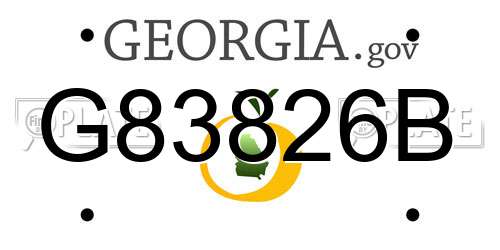 G83826B Georgia License Plate