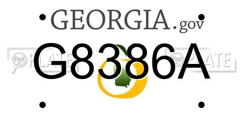 G8386A Georgia License Plate