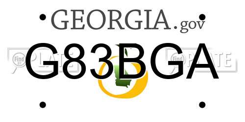 G83BGA Georgia License Plate