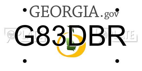 G83DBR Georgia License Plate