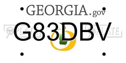 G83DBV Georgia License Plate