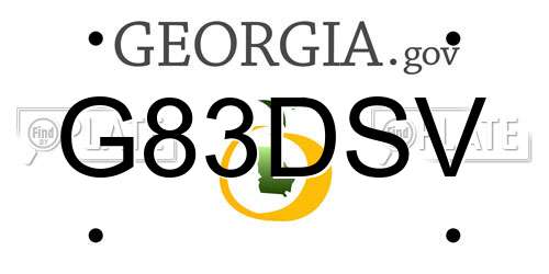 G83DSV Georgia License Plate