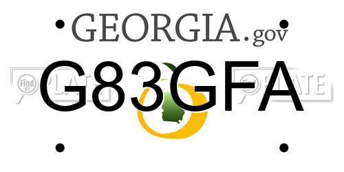 G83GFA Georgia License Plate