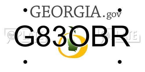 G83OBR Georgia License Plate