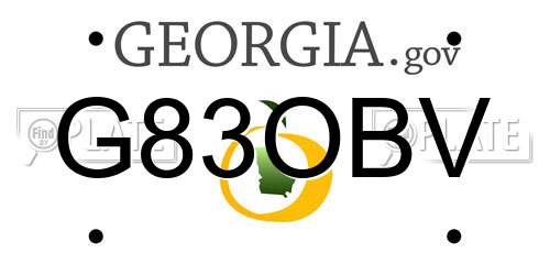 G83OBV Georgia License Plate