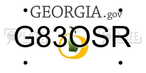 G83OSR Georgia License Plate