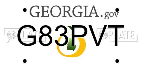 G83PVT Georgia License Plate