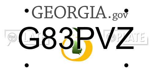 G83PVZ Georgia License Plate