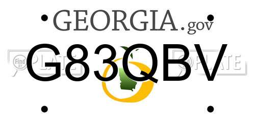G83QBV Georgia License Plate