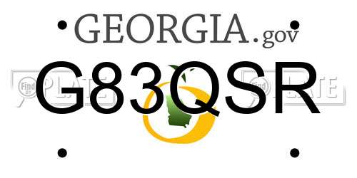G83QSR Georgia License Plate