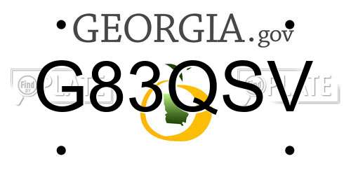 G83QSV Georgia License Plate
