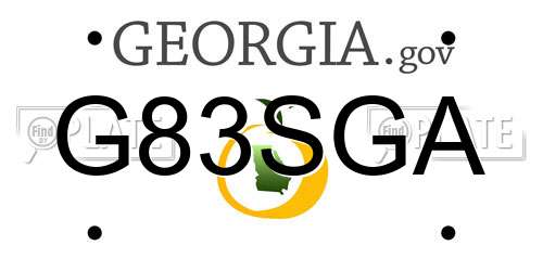 G83SGA Georgia License Plate