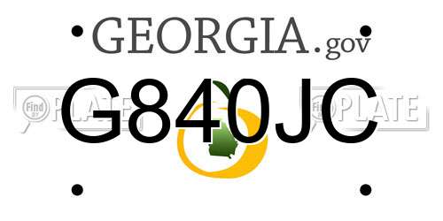 G840JC Georgia License Plate
