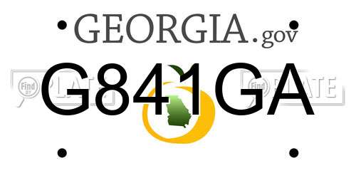 G841GA Georgia License Plate