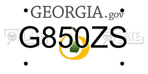 G850ZS Georgia License Plate