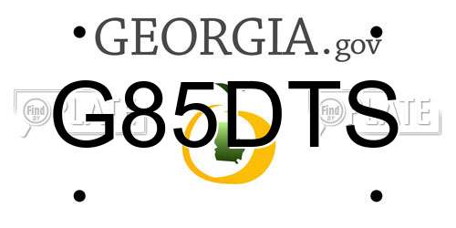 G85DTS Georgia License Plate
