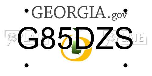 G85DZS Georgia License Plate