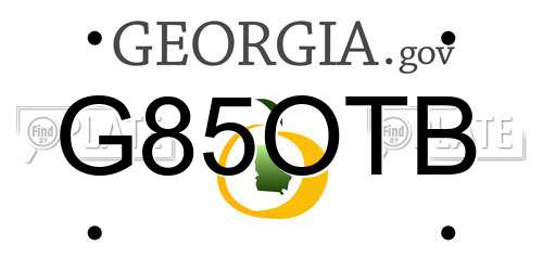 G85OTB Georgia License Plate