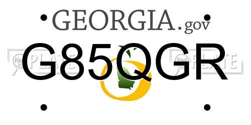 G85QGR Georgia License Plate