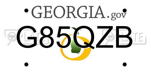 G85QZB Georgia License Plate