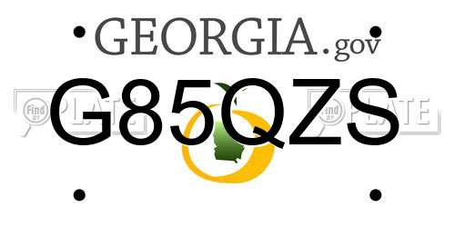 G85QZS Georgia License Plate