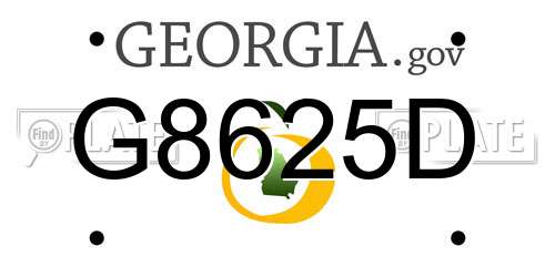 G8625D Georgia License Plate