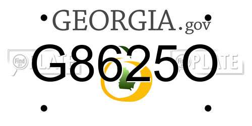 G8625O Georgia License Plate
