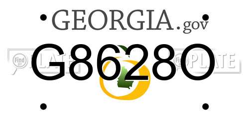 G8628O Georgia License Plate