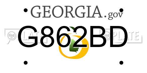 G862BD Georgia License Plate