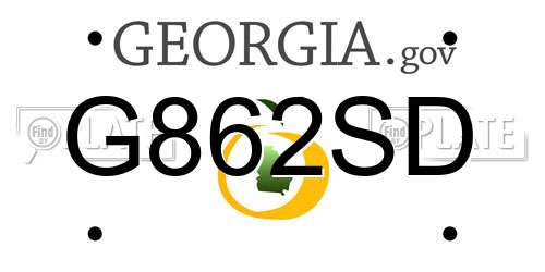 G862SD Georgia License Plate