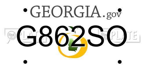 G862SO Georgia License Plate