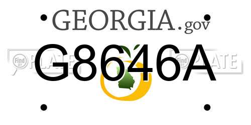 G8646A Georgia License Plate