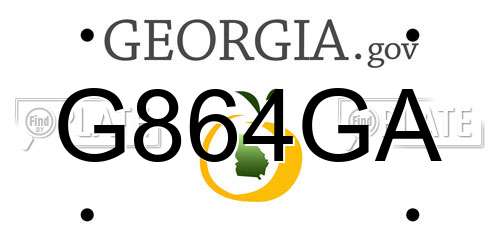 G864GA Georgia License Plate