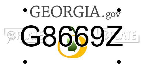 G8669Z Georgia License Plate