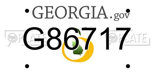 G86717 Georgia License Plate