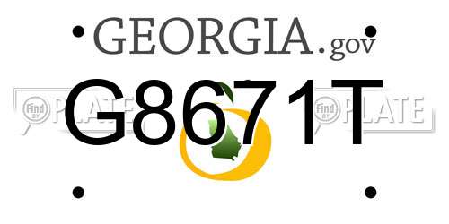G8671T Georgia License Plate