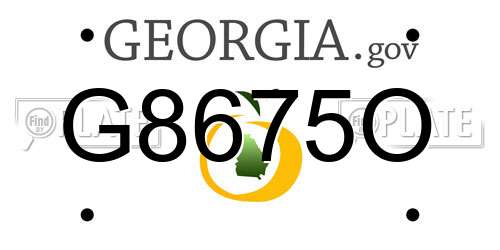 G8675O Georgia License Plate