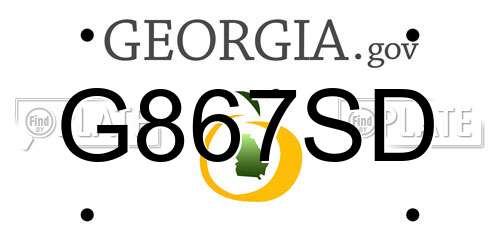 G867SD Georgia License Plate